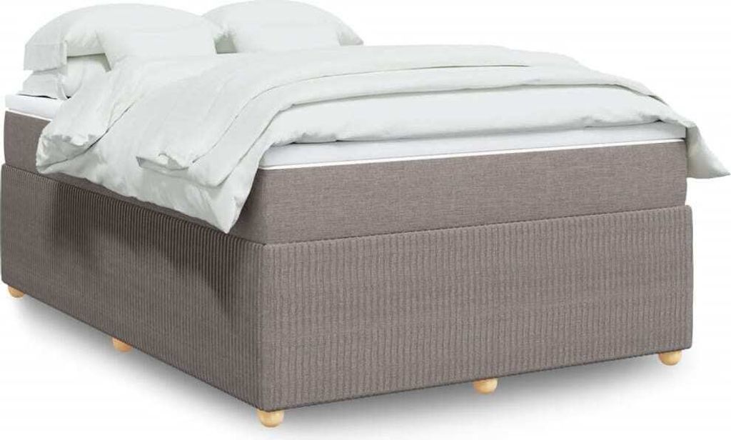 Möbel Boxspringbett mit Matratze Taupe 160x200 cm Stoff - Klassische Betten 3285585
