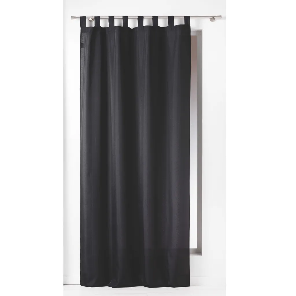 Rideau anti vis-à-vis noir à passants 140x260 cm pour fenêtres de chambre