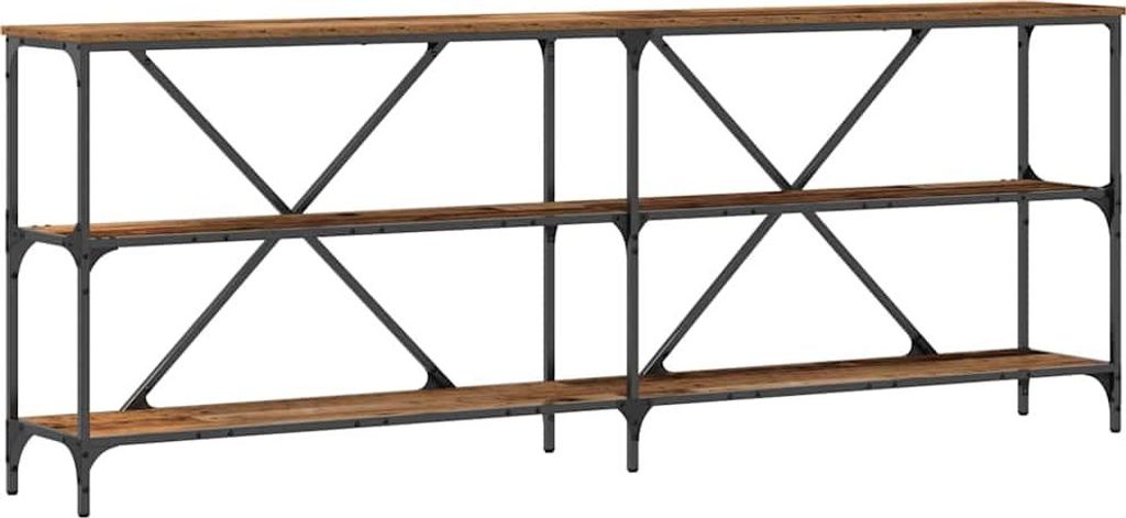 Konsolentisch mit Regal Altholz 200 x 30 x 75 cm Holzwerkstoff