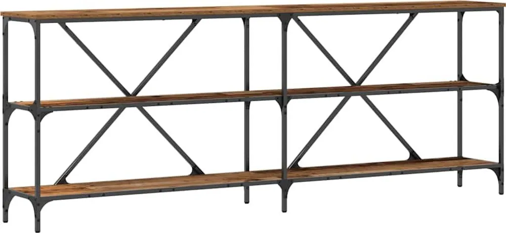 Vida Designs Brooklyn - Consolle D'ingresso Con Cassetto E Ripiano In Legno Scuro, Stile Rustico E Moderno Per Corridoio E Soggiorno