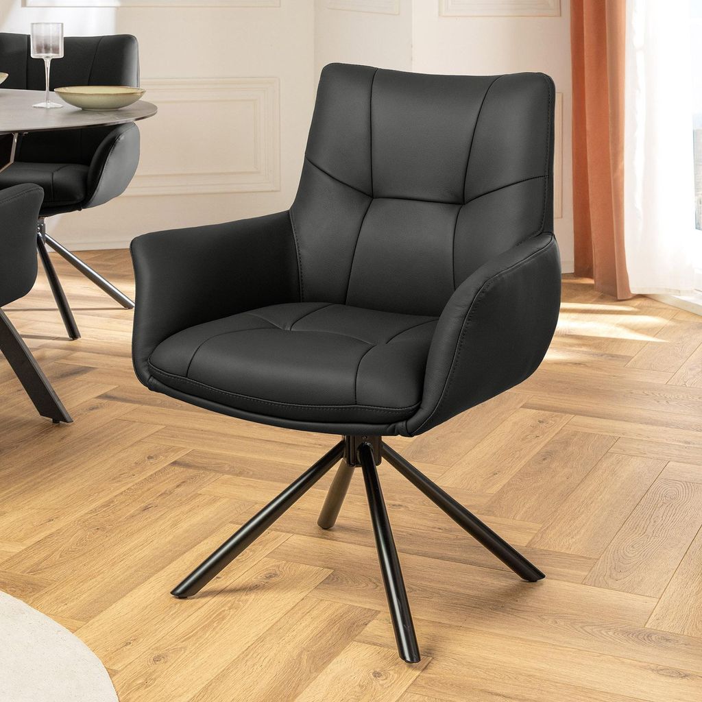 riess-ambiente Drehbarer Design Stuhl SIGNATURE schwarz Produktbild 