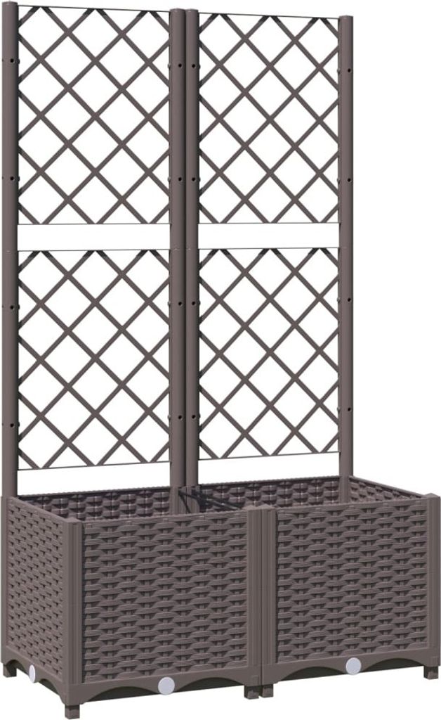 vidaXL Sadzarka z kratką brązowa 80x40x136 cm PP Zdjęcie produktu 