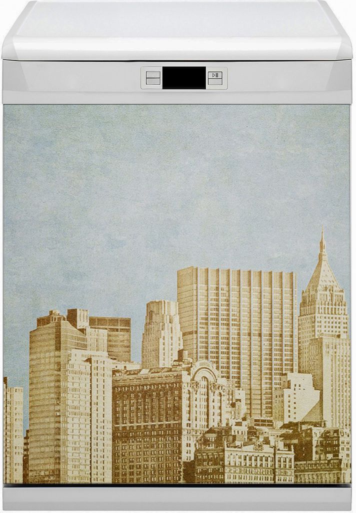 Magnete Küche Magnetmatte Magnet für Spülmaschine Abwaschbar Nachbildung 60x80 cm - Skyscramers Manhattan