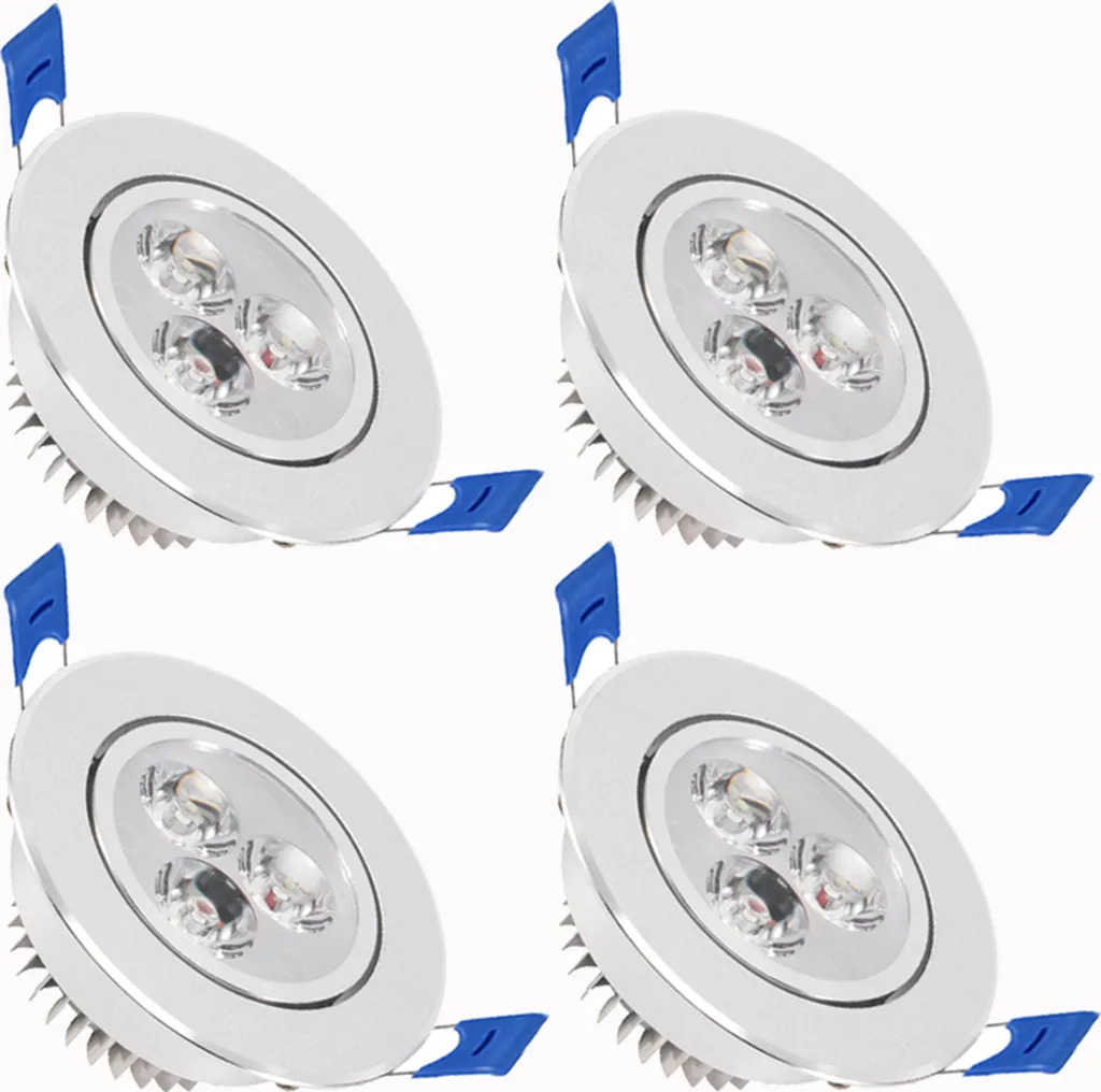 4 Faretti LED 3W Orientabili Slim | Plafoniera Incasso Bianco Caldo