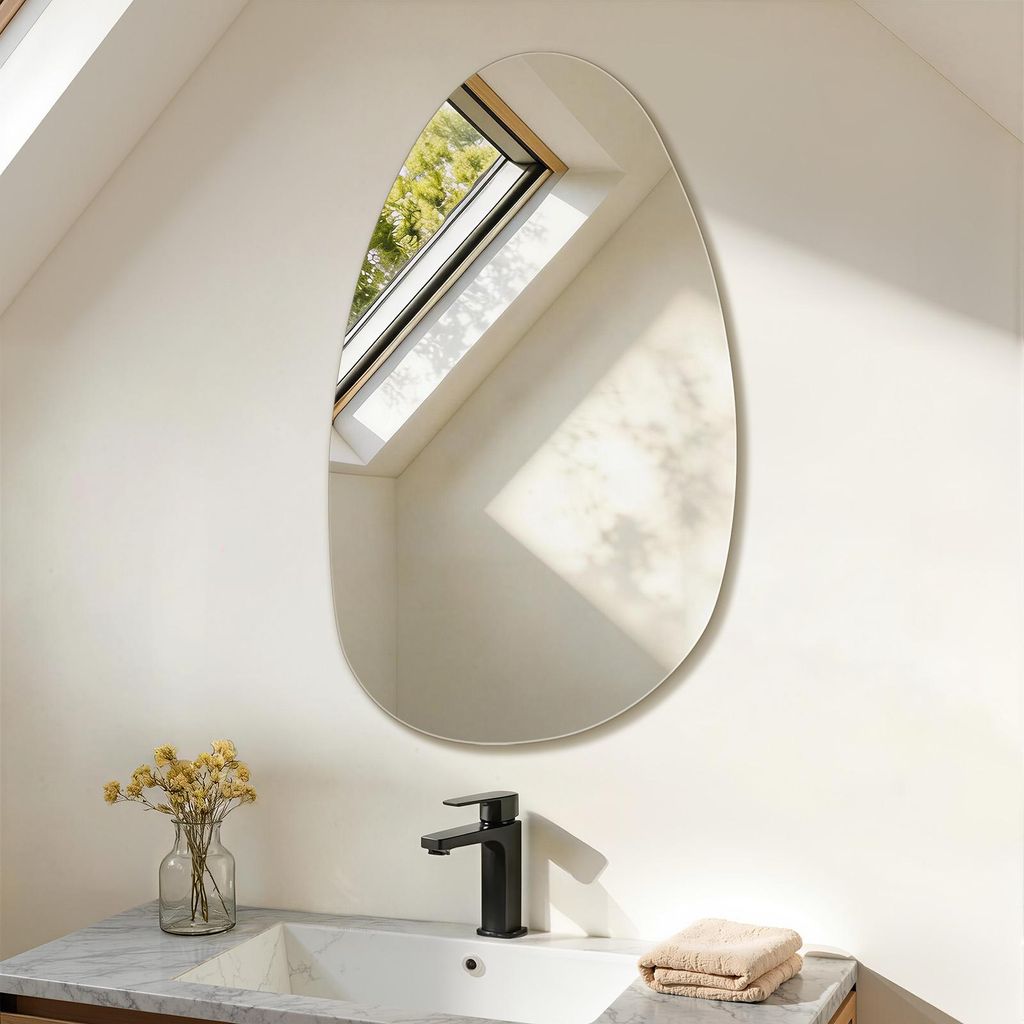 S'AFIELINA miroir mural asymétrique 85×50 cm sans cadre Image du produit 