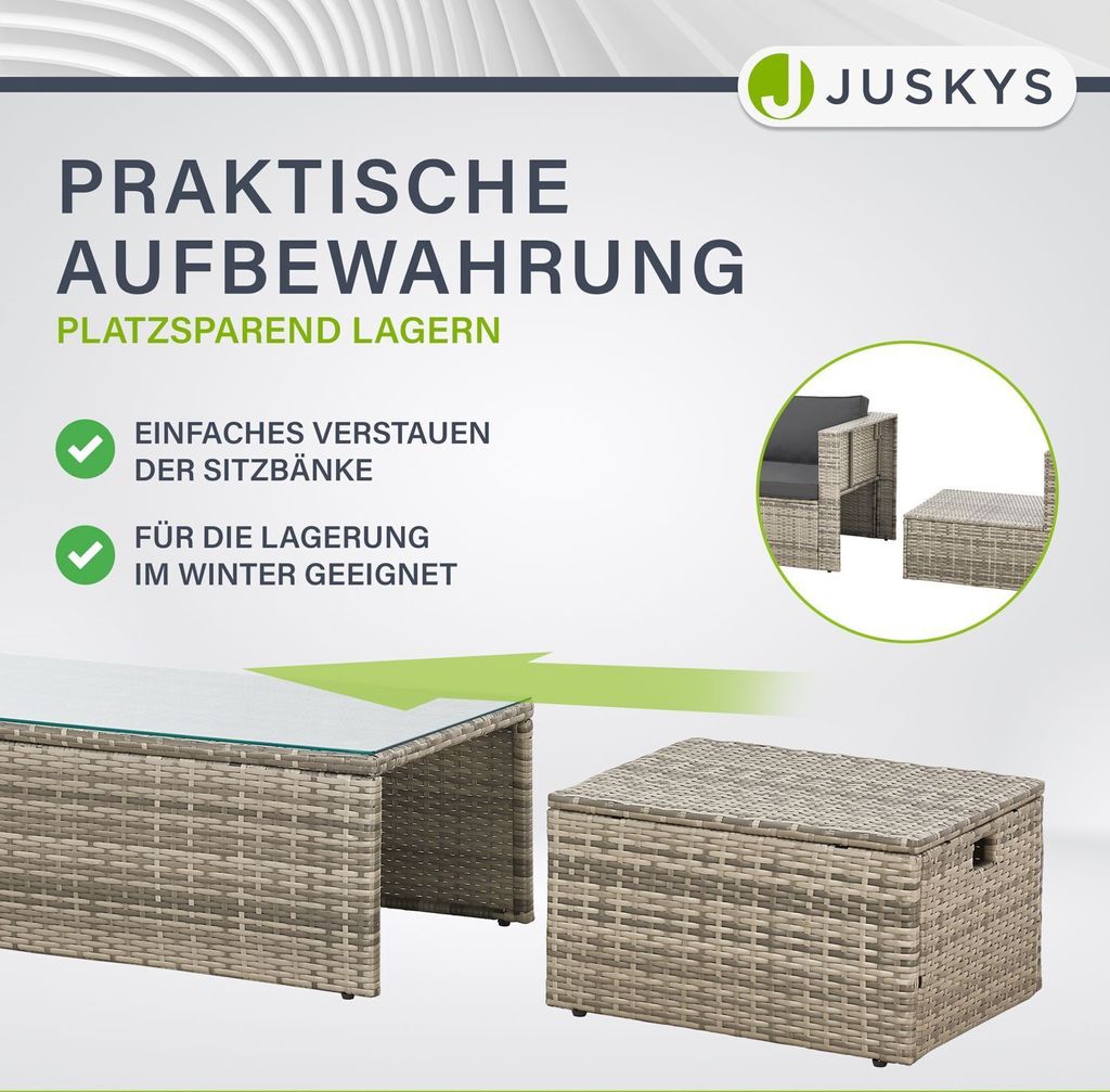 Juskys Polyrattan Gartenmöbel Set Salou - Lounge für 6 Produktbild 5