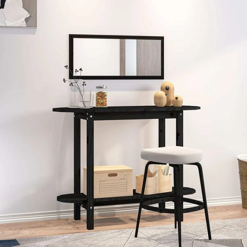 Mobile Consolle Nero 110x40x80 Legno Pino | Soluzione Ingresso Pratica