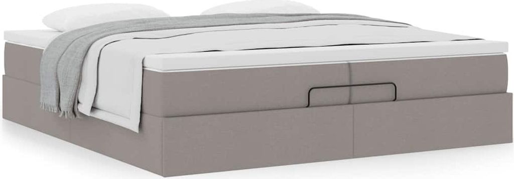 Maison Exclusive - Ottoman-Bett mit Matratzen Taupe 200x200 cm Stoff