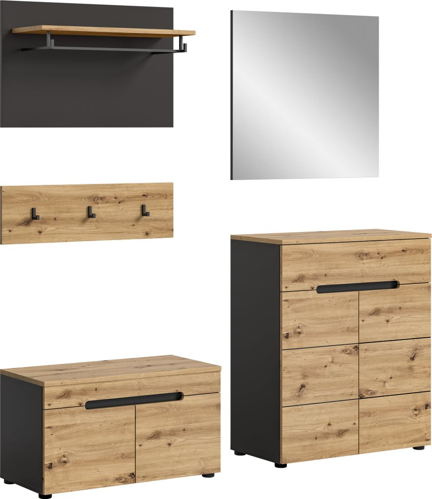 Canu Garderobenmöbel Set Eiche Nachbildung. Produktbild 
