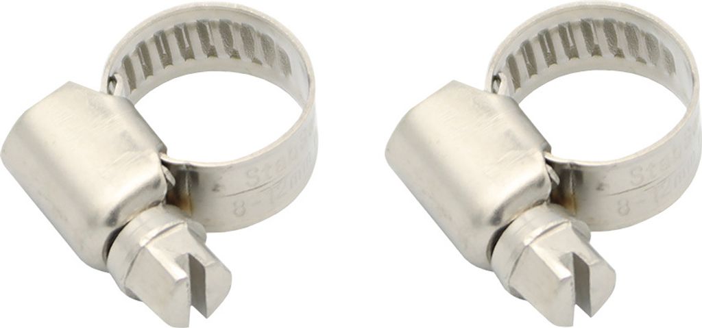 2x Edelstahl V2A Schlauchschelle 8-12mm 1/4 Zoll Schlauchklemme