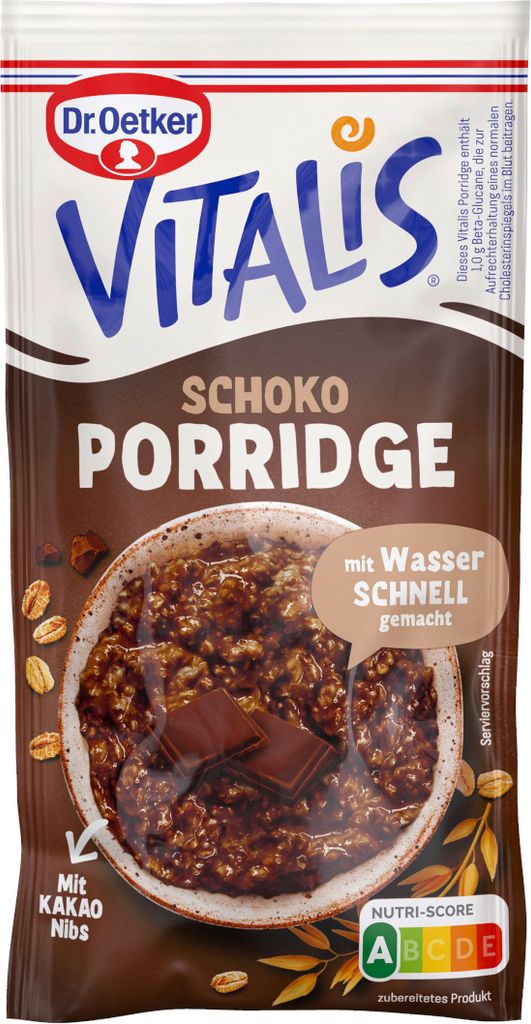 Dr. Oetker Vitalis Porridge Schokolade eine warme Produktbild 