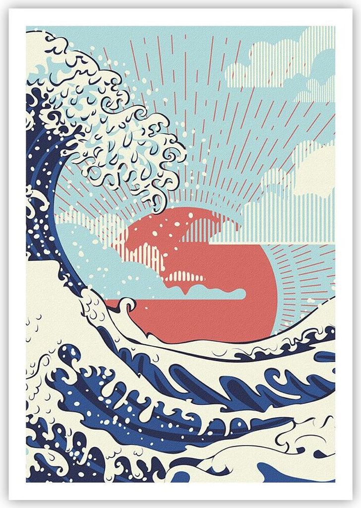 Poster - Poster ohne Rahmen - Rot modern vielleicht - 70x100 cm - Wand Bild - Wanddeko - Wandbilder - Kunstposter - Wandposter - Bilder - Kunstdruc...