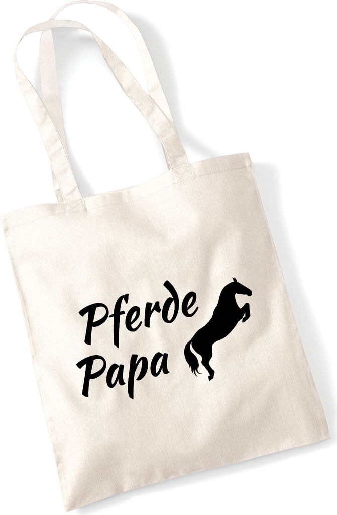 Huuraa Jutebeutel Pferdepapa Silhouette 10 Liter Natural Baumwolle Tasche Geschenkidee