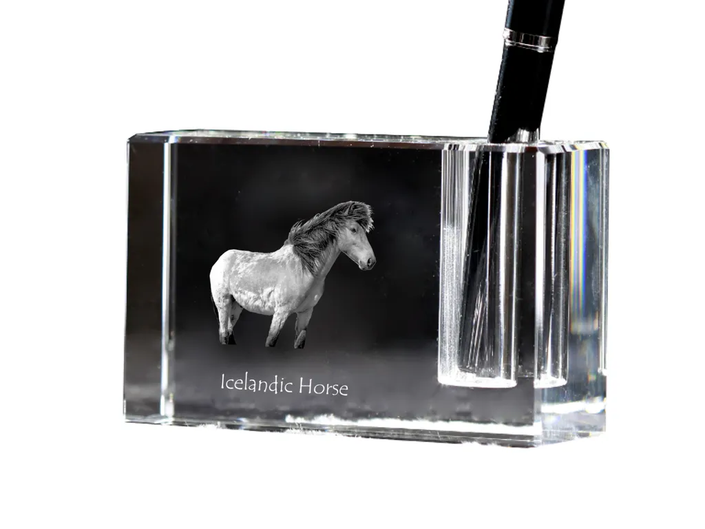 Portapenne Cavallo Islandese in Cristallo Art-Dog | Organizer da Scrivania - 2