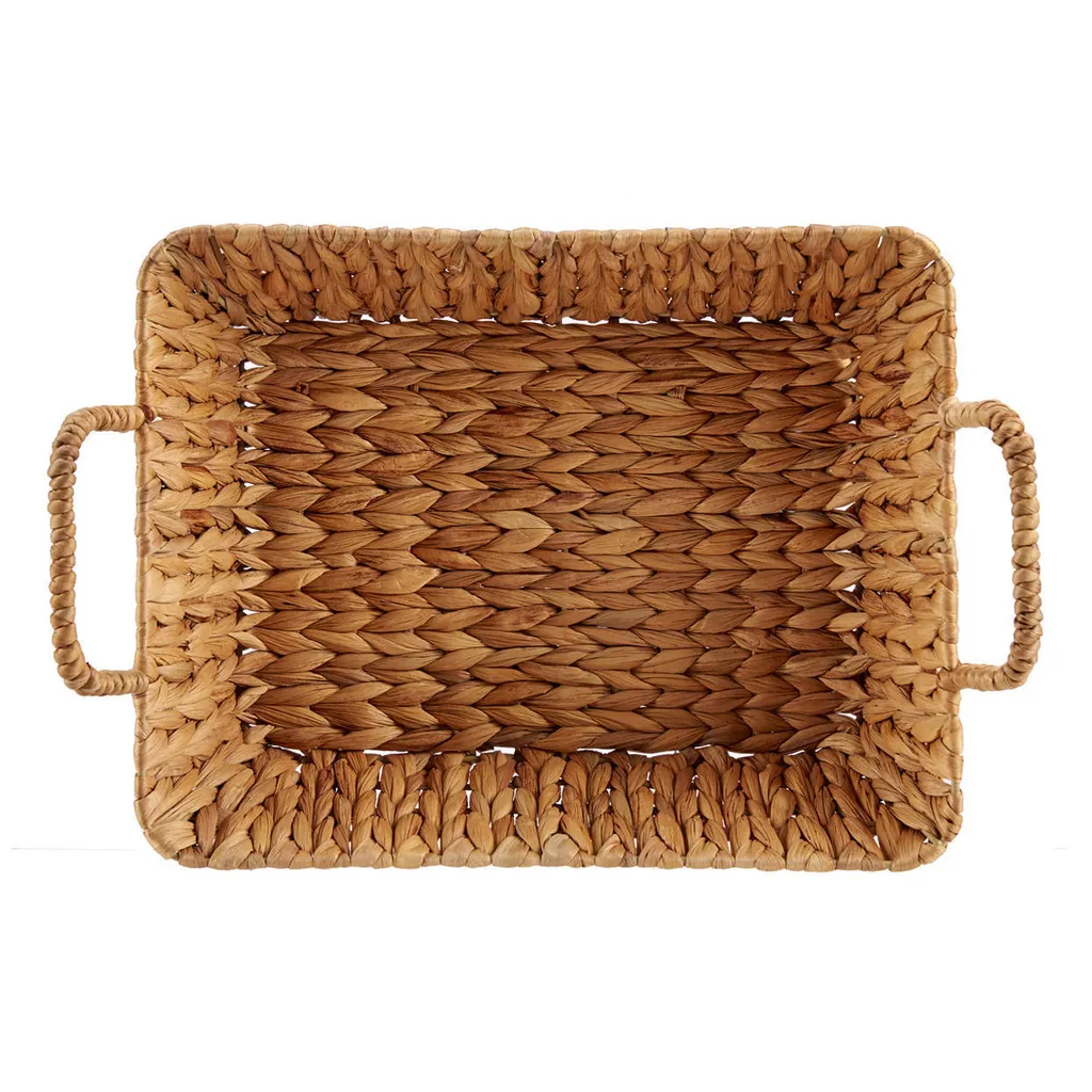 Panier de rangement pour étagère salon en jacinthe d'eau 40x29 cm