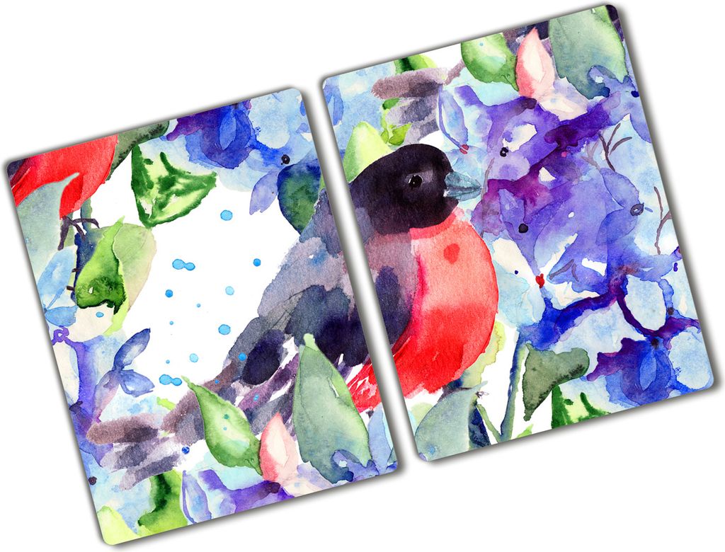 Tulup Glas Herdabdeckplatte - 2x40x52 cm - Glaskeramikkochfeld-Abdeckung Spritzschutz Glasabdeckplatte Kochplattenabdeckung und Schneidebrett - Zwe...