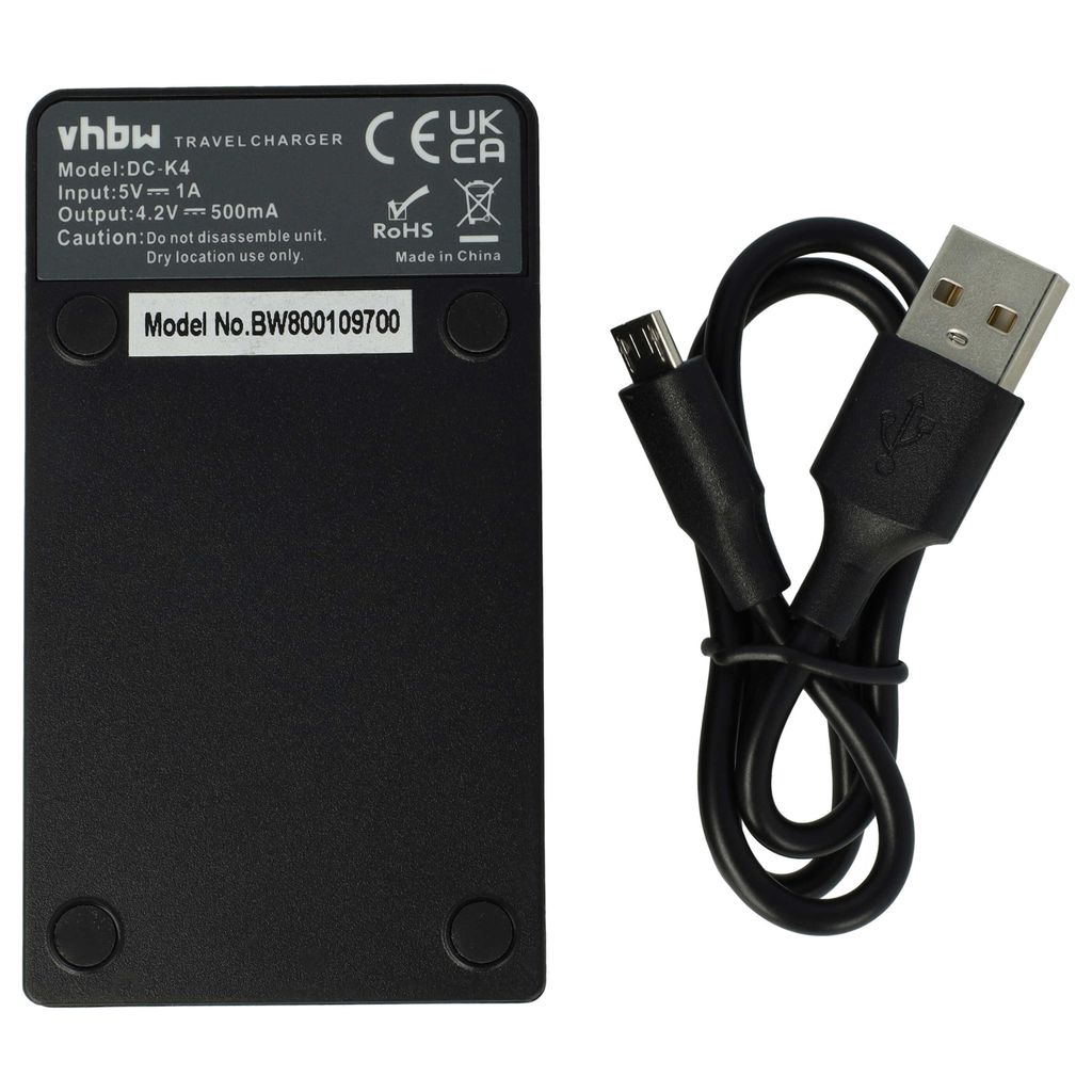 vhbw USB-C Ladegerät kompatibel mit Canon PowerShot S500, SD110, SD500, SD10, SD100 Kamera Camcorder - Ladeschale + USB-C Kabel Ladeanzeige