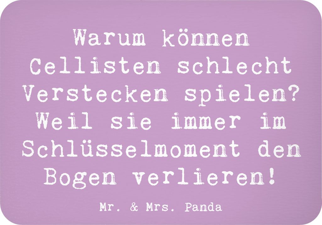 Mr. & Mrs. Panda magnet Spruch Cello Schlüsselmoment - Lavendeltraum - Geschenk, Bogen, Solo, Kühlschrankmagnet, Orchester, Notizhalter, Musik, I...