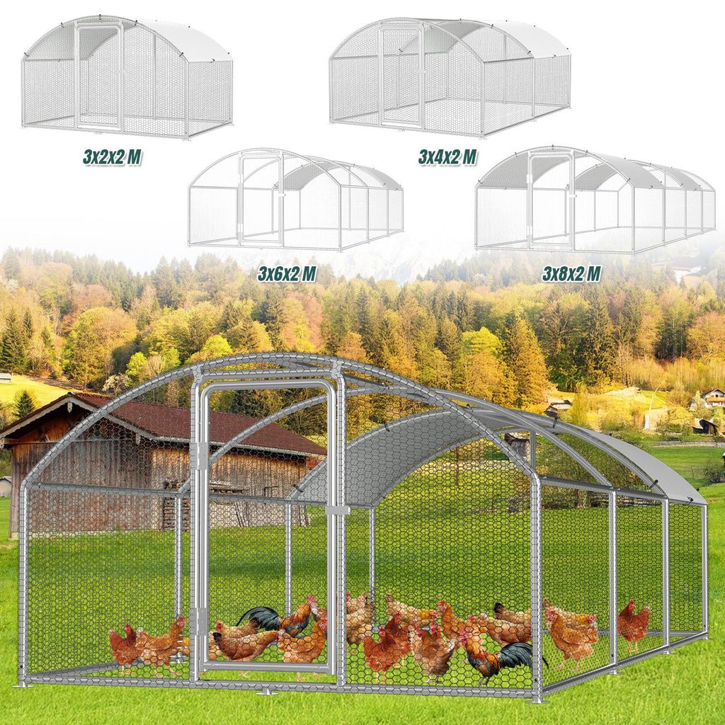 Faziango Hühnerstall 3 x 6 x 2 m, großes Freilaufgehege mit Produktbild 
