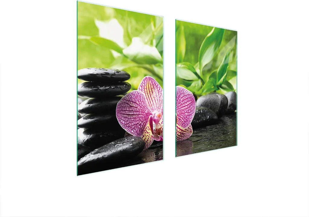 Copri Piano Cottura 75x52 in Vetro Orchidea Viola | Set 2 Pezzi Multiuso