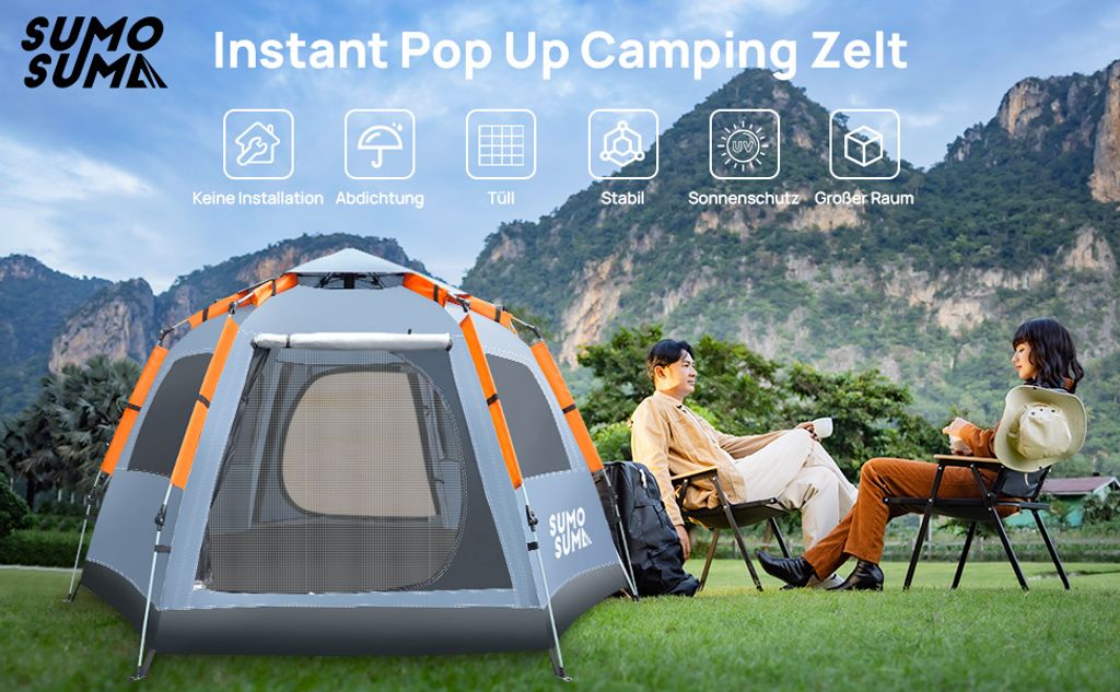 Sumosuma Campingzelt wasserdicht für 4 Personen, Produktbild 14