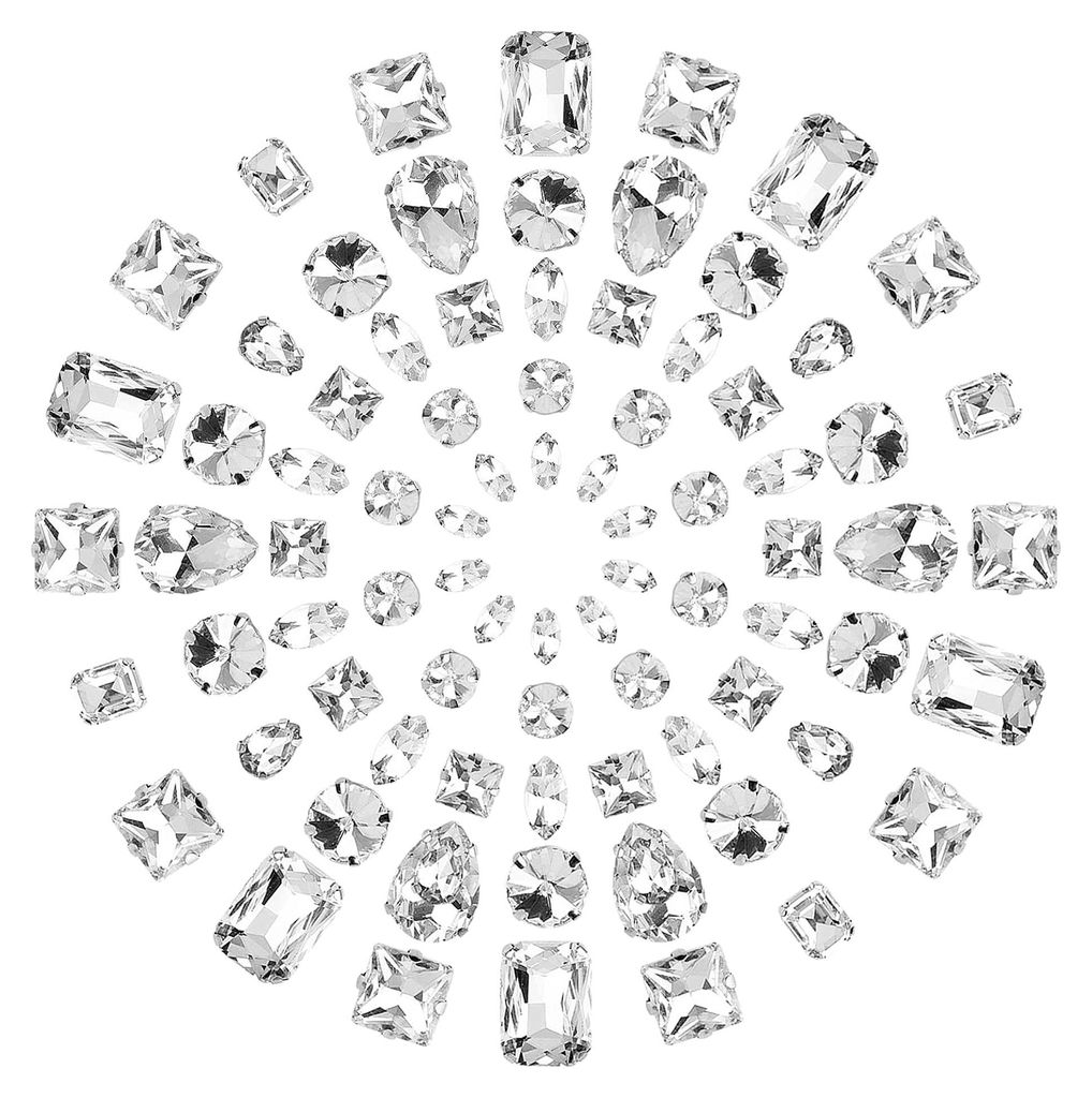 100 Stück Strass Tropfen Kristall Flatback Edelsteine zum Aufnähen für DIY Handwerk, Schmuck, Kleidung, Taschen, Schuhe, Kleider, Transparent