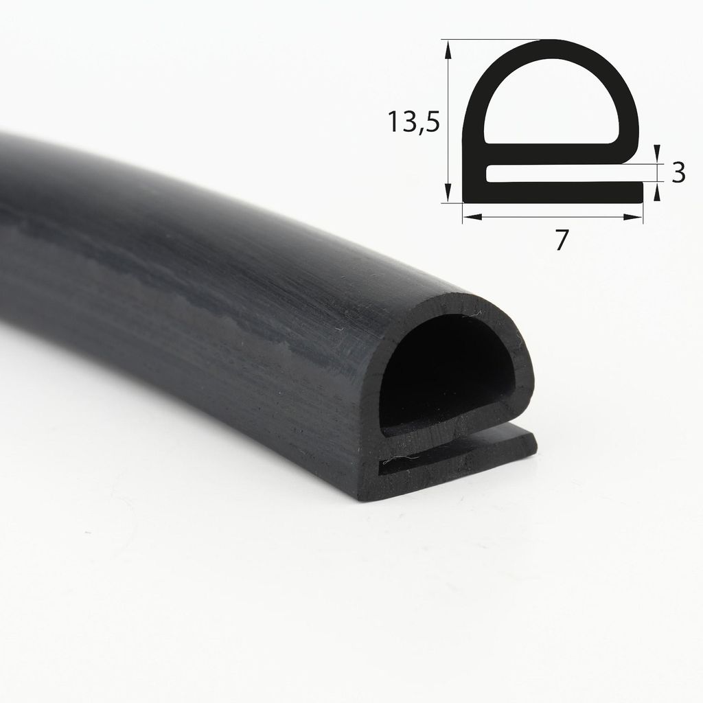 DP23 EPDM Vollgummi Halbrundprofil Hohlprofil D Profil Produktbild 