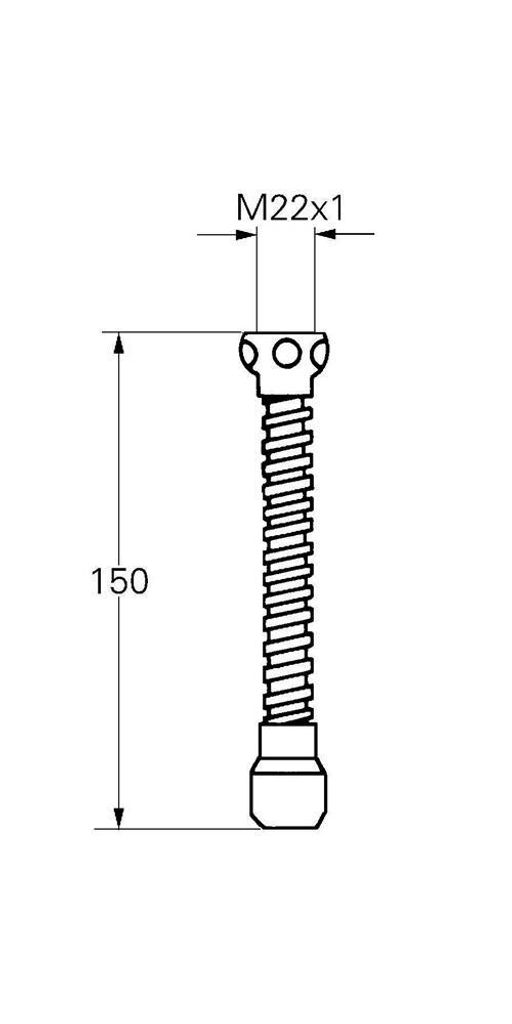 GROHE Schlauchauslauf 13911, Innengewinde M 22 x 1, 150 mm, Produktbild 
