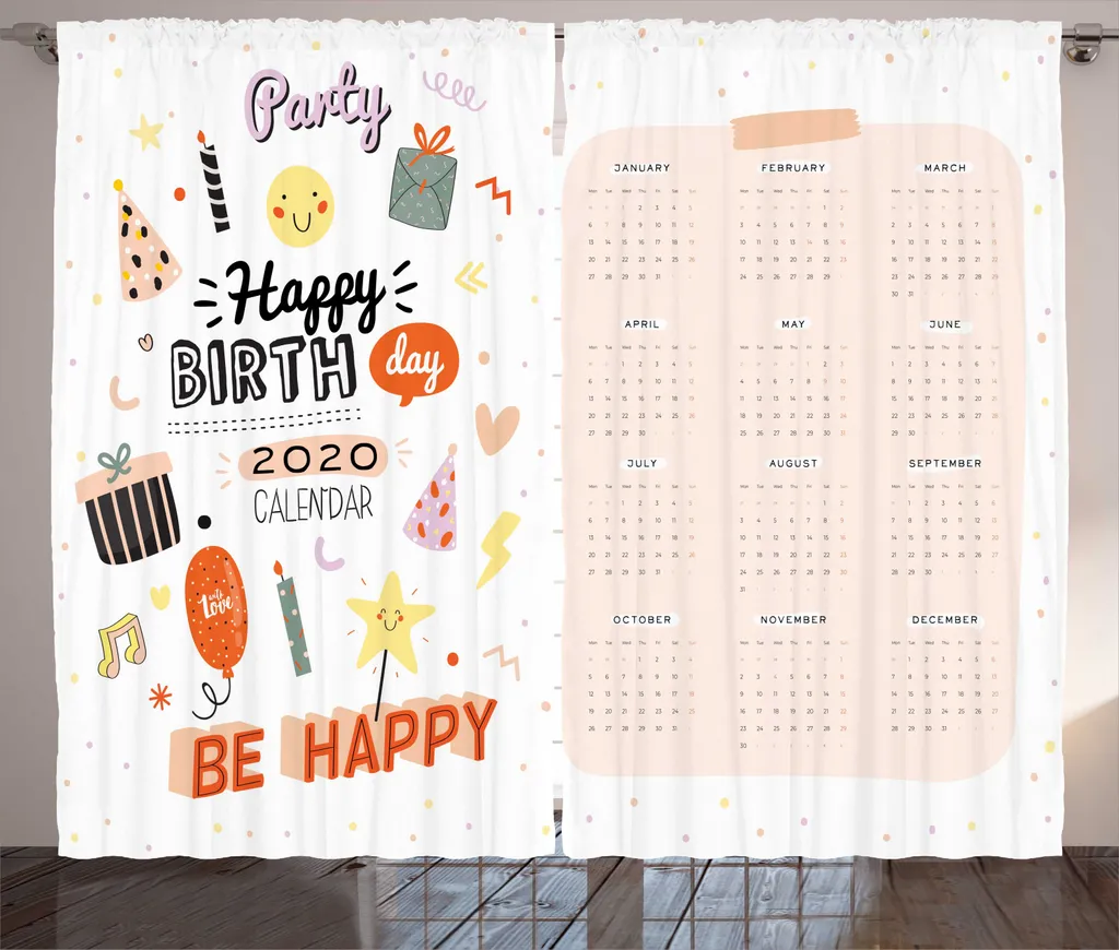 Rideau Be Happy multicolore en tissu rustique 280x225 cm avec crochets