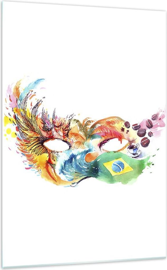Bilder auf glas - Einteilig - Flagge Karneval Brasilien - 70x100cm - Glasbilder - Wandbilder - Bilder - Wanddekoration aus Glas - Glas Bilder - Wan...
