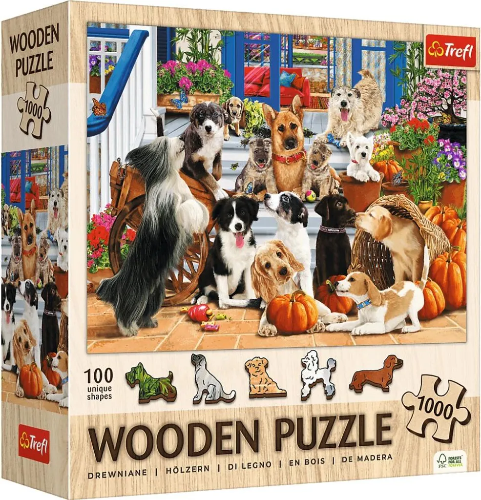Puzzle bois 1000 pièces Chien Amitié Trefl avec découpes irrégulières
