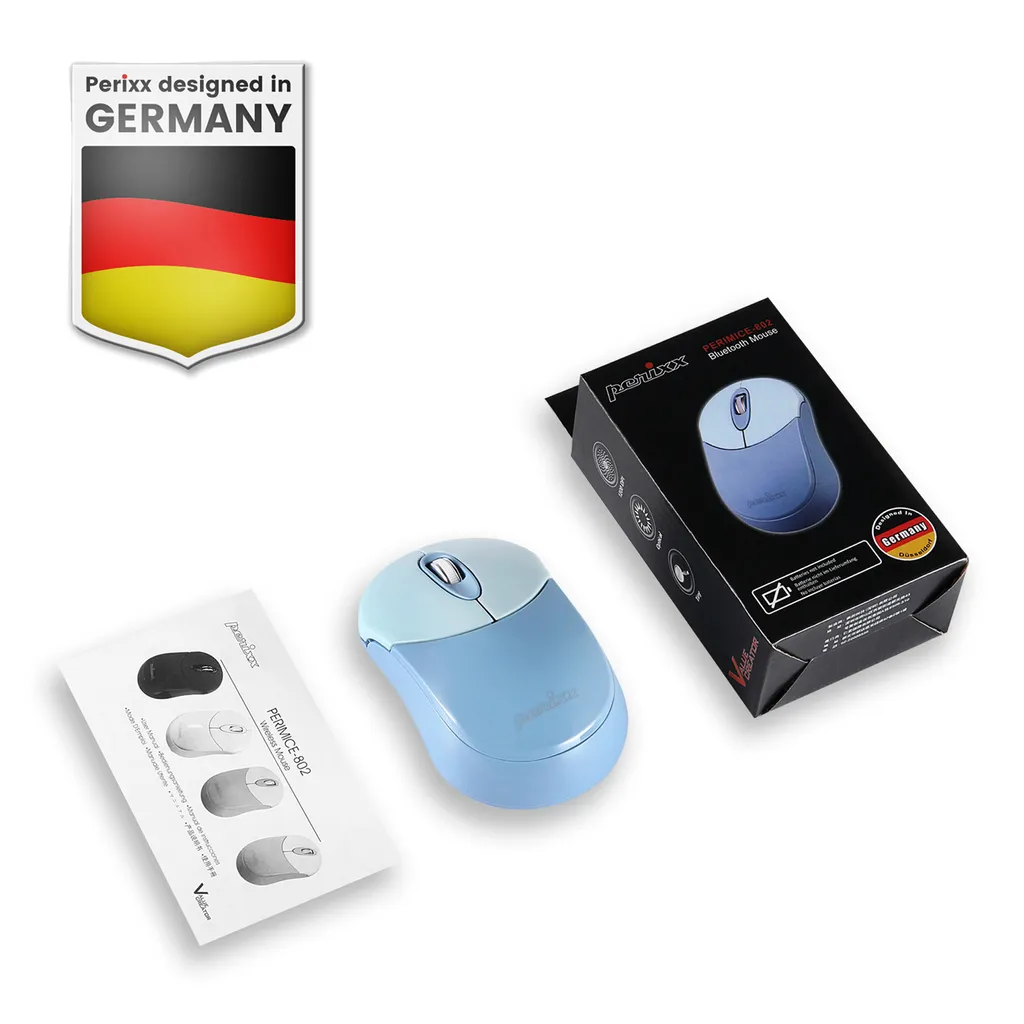 Souris pour Tablette et PC Perixx PERIMICE-802BL Bluetooth Voyage Bleue - 2