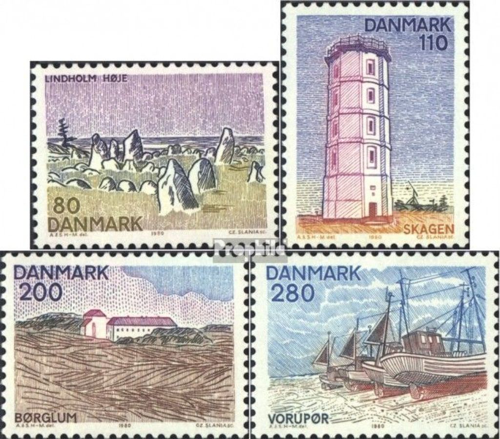 Briefmarken Dänemark 1980 Mi 704-707 (kompl.Ausg.) Produktbild 