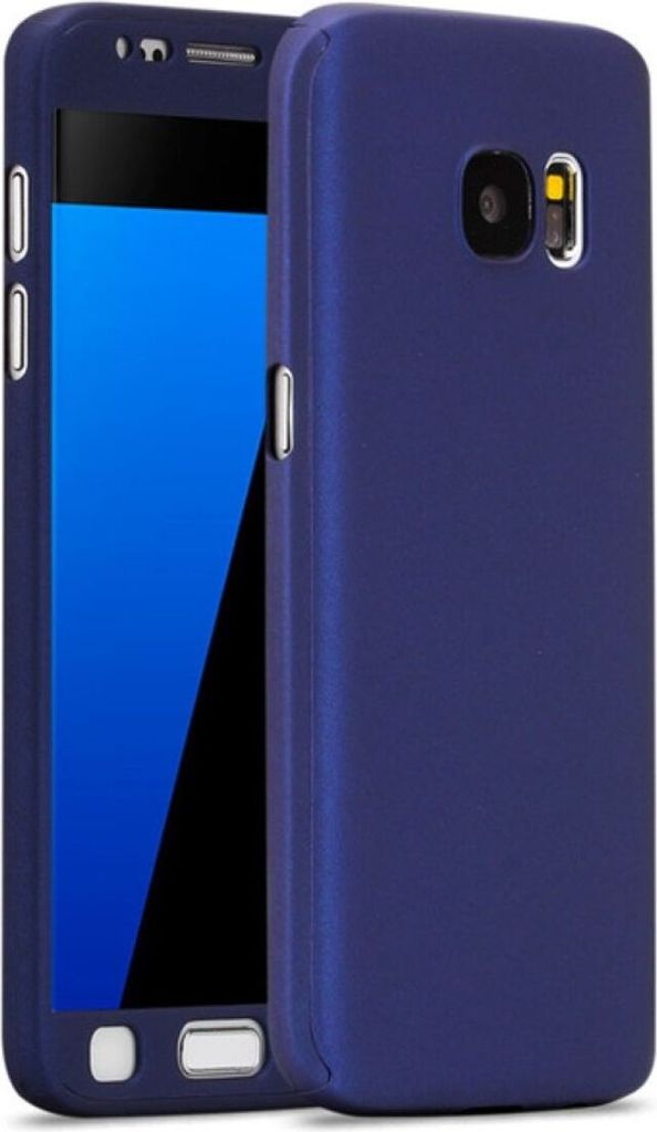 Handyhülle Schutzhülle für Samsung Galaxy S7 Edge Full Case Cover Displayschutz 360 Blau