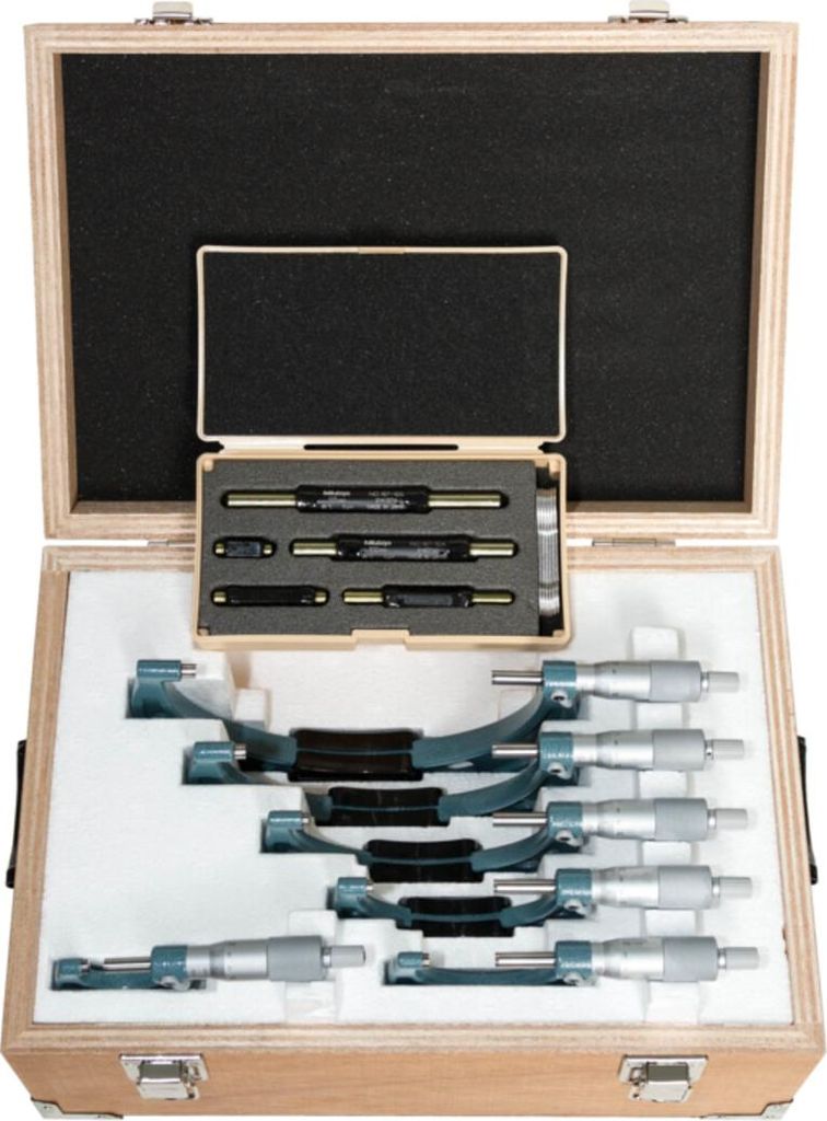 Mitutoyo Bügelmessschrauben Satz einfache Ausführung, 150-300 mm, (6 Stk.), 0,01 mm