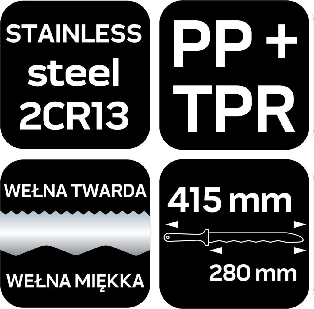 NEO TOOLS Profi Dämmstoffmesser 415 mm – Rostfreies 280 mm Edelstahlmesser mit 2 Schneidkanten