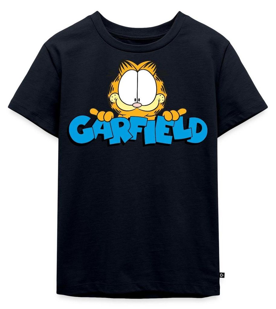 Spreadshirt Garfield Gesicht Logo Kinder Premium T-Shirt, 110/116 (4 Jahre), Navy