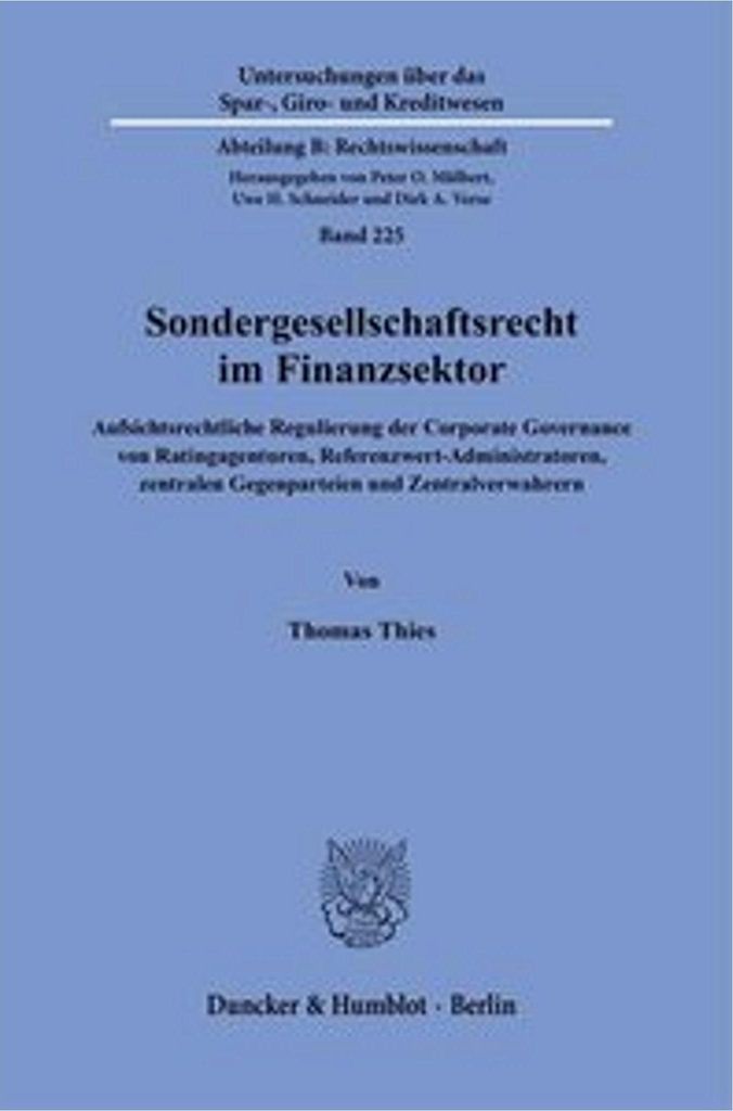 Sondergesellschaftsrecht im Finanzsektor.