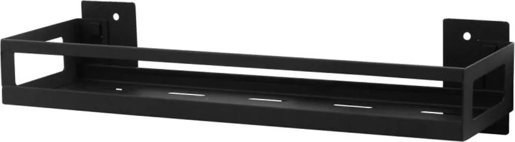 Étagère de cuisine en métal noir 40cm, lot de 8 supports muraux design
