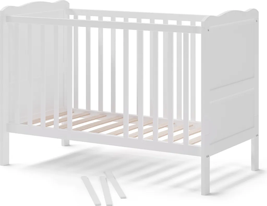 Lit à barreaux 60x120 cm Vitalispa Tobi Blanc pour chambre de bébé 36197