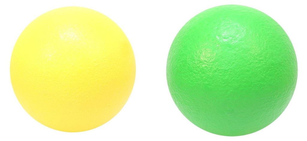 Schaumstoffball mit verschiedenen optischen Mängeln – verschiedene Farben – mehrfarbig