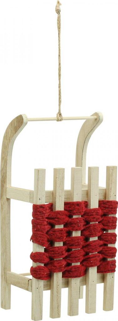 Deko Schlitten Holz Weihnachtsdeko L30×B14,5×H9,5cm