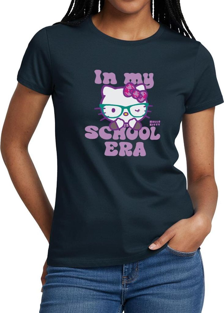 Spreadshirt Hello Kitty Schulkind In My School Era Frauen T-Shirt, XXL, Navy