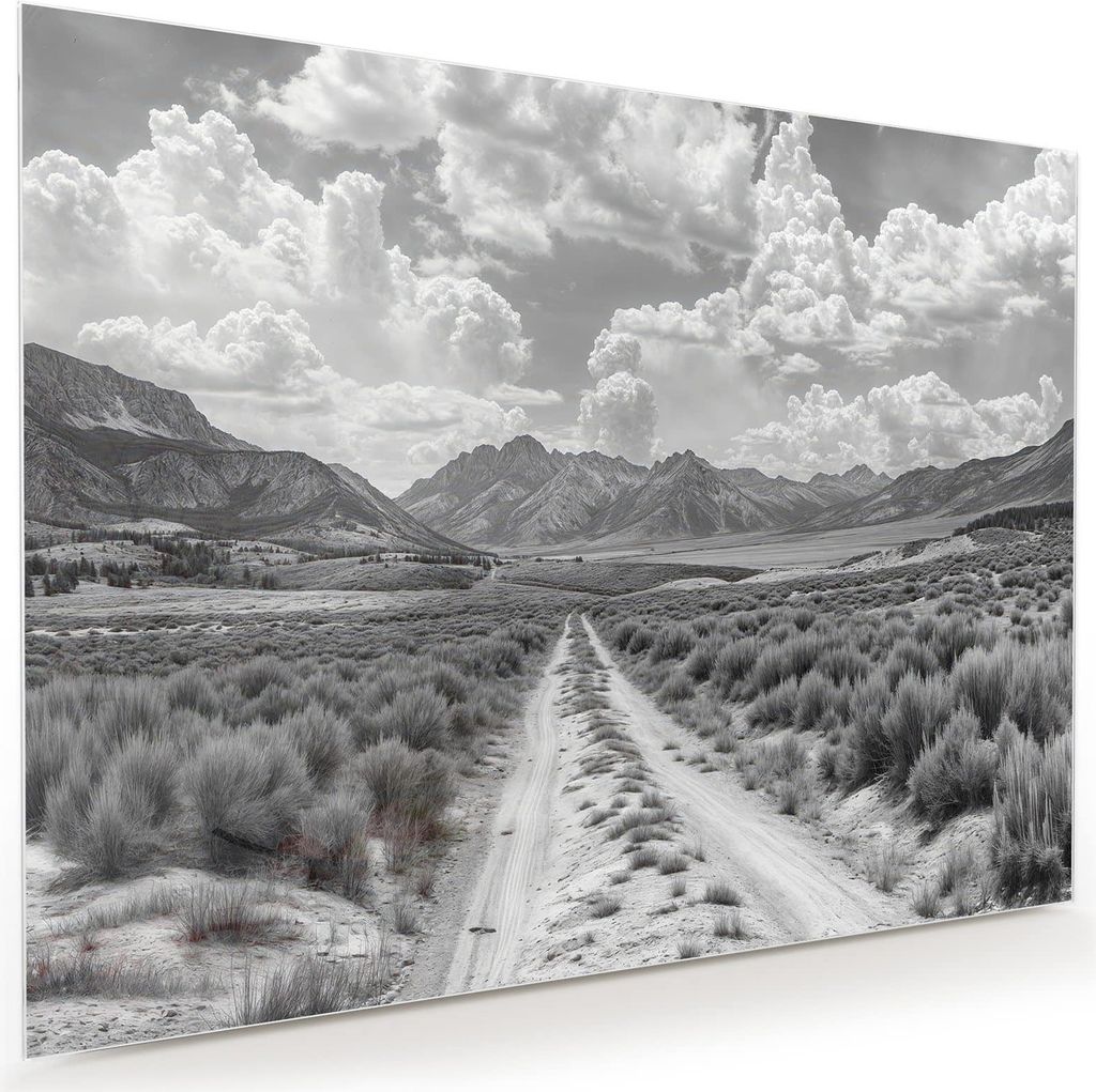 Glasbild 80x60cm in XXL für Wohnzimmer, Schlafzimmer Motiv Gebirgspanorama