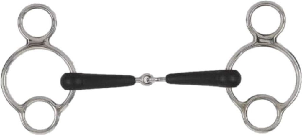 Equirubber - "Equikind+" Universal-Gelenk Trense ER523 (4,5 in) (Silber/Schwarz)