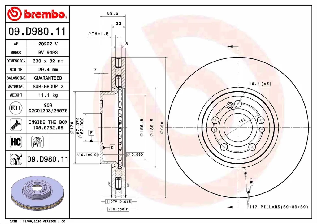 Stop aux Vibrations : Disques de Frein Brembo 395mm pour Mercedes GLE