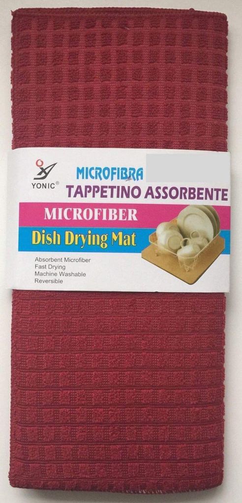 XL-ABTROPFMATTE MIKROFASER ABTROPFTABLETT SPÜLUNTERLAGE GLÄSERMATTE GESCHIRR Rot