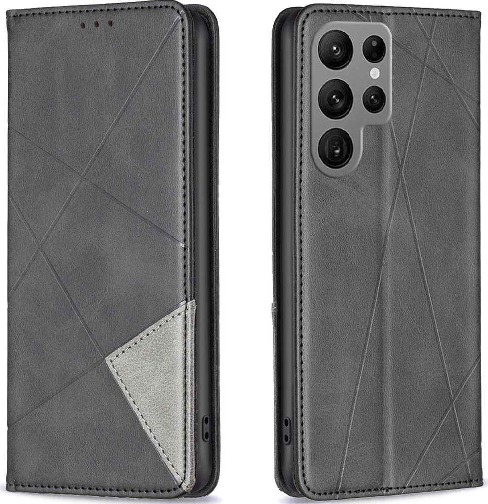 Mobigear Rhombus Slim Samsung Galaxy S24 Ultra Hülle Klapphülle - Schwarz
