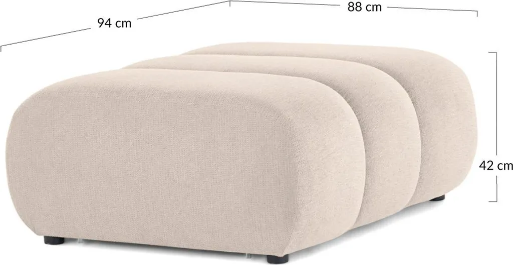 Pouf Debbie vert Lisa Design en tissu texturé doux et structure solide