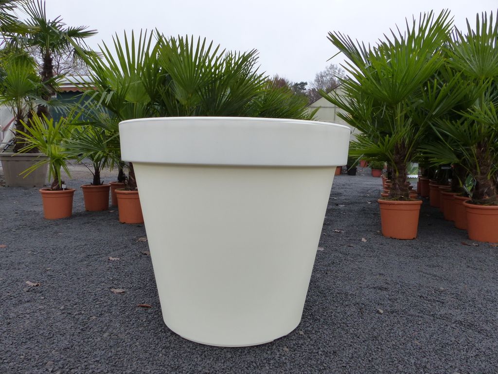 E&K Übertopf Ø 80 cm Pflanztopf Blumentopf Pflanzkübel "Ecken und Kanten" Kübel - Farben: anthrazit, weiss, grau XXL groß